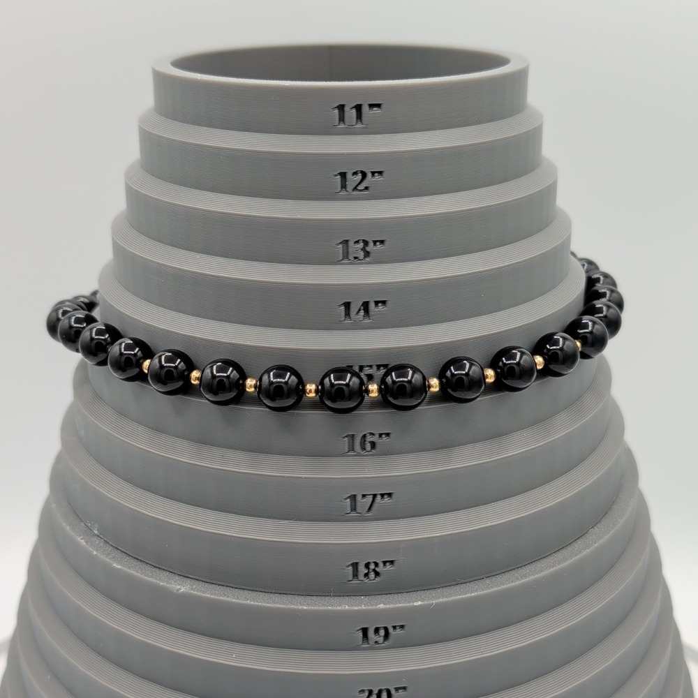 Vintage Monet Black Beaded Choker Necklace Gold Tone Spacers 15" - Picture 5 of 13
